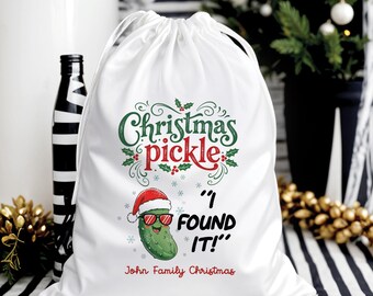 Christmas Pickle Bag - Pickle Christmas Bag - Christmas Pickle Game Bag - Christmas Pickle Family Game - Fun Christmas Bags - Ornament Bag