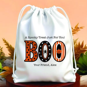 BOO - Trick or Treat Halloween party bag - Custom Treat Bag - Candy bag - custom Halloween gift bag - goodie bag
