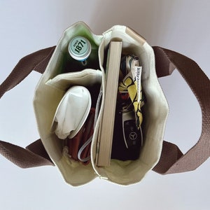 itbit Handmade Canvas tote bag/golf tote bag/daliy bag/diaper bag/mini canvas tote bag/multi pocket bag/hand bag image 8
