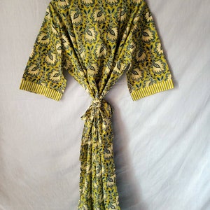 Kimono Robe / Kimono / Kimono Jurk / Japanse kleding / Japanse Kimono / Robe / Bloem / Esthetische Kleding afbeelding 6