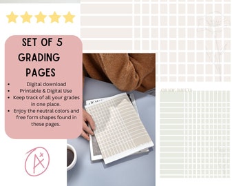 Simple and Easy Grade Sheets- Digital Download- Printable & Editable: Great for Teachers!