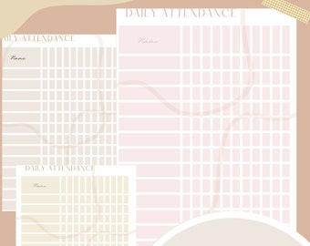 Simple and Easy Attendance Sheets- Digital Download- Printable & Editable: Great for Teachers, Camp Counselors, Day Care