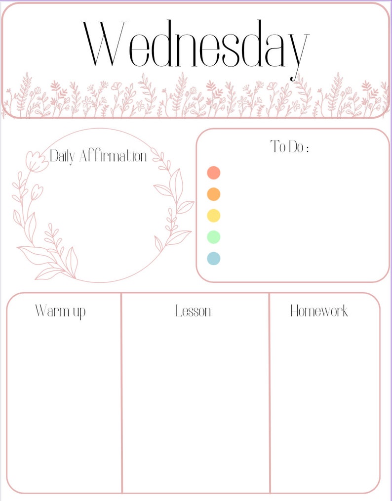Homeschool Daily Lesson Plan Template! - Etsy