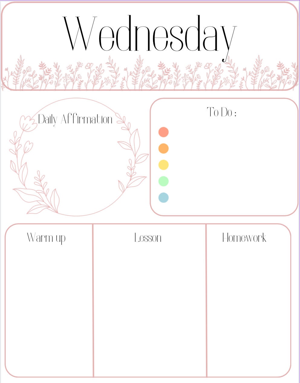 Homeschool Daily Lesson Plan Template! - Etsy