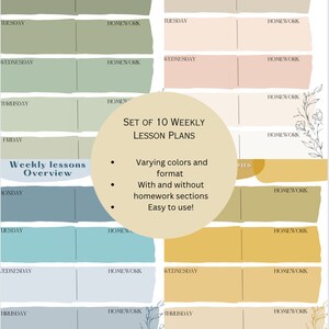 Printable Weekly Lesson Planner Template- Digital Download!