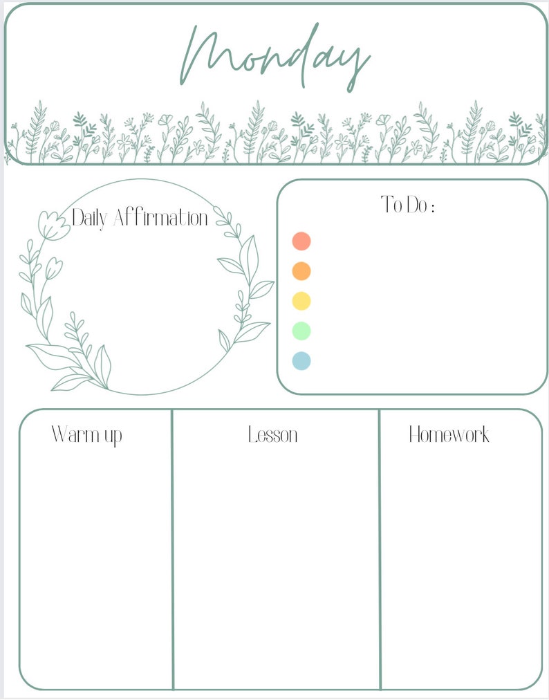 Homeschool Daily Lesson Plan Template! - Etsy
