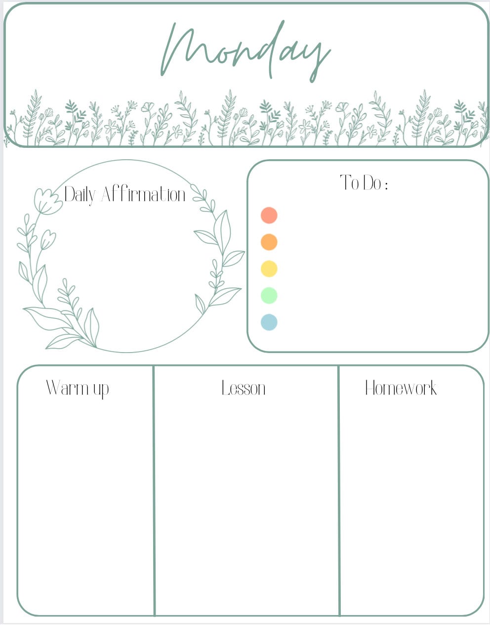 Homeschool Daily Lesson Plan Template! - Etsy