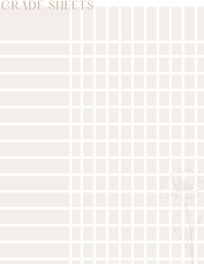 Simple and Easy Grade Sheets- Digital Download- Printable & Editable ...