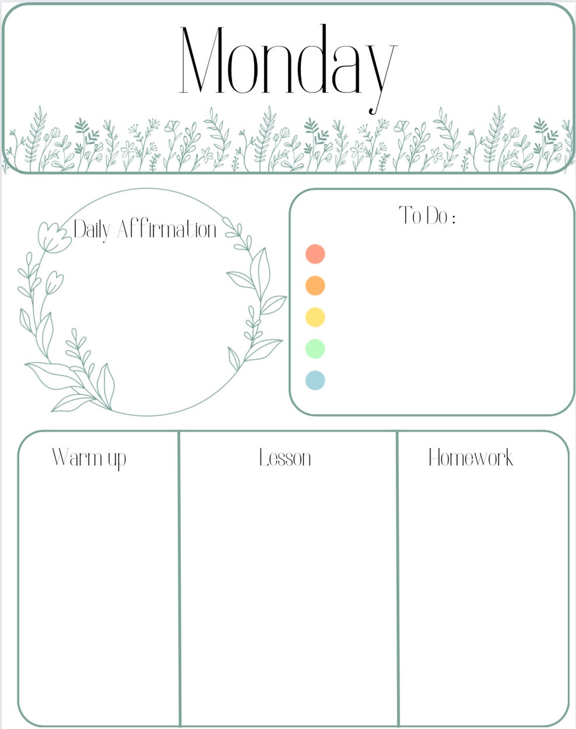 Homeschool Daily Lesson Plan Template! - Etsy