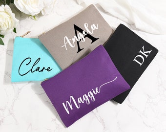 Bridesmaid Makeup Bags,Personalized Cosmetic Bags,Bridesmaid Proposal Gifts,Travel Make up Bag,Bridal Party Gifts,Monogram Toiletry Bag