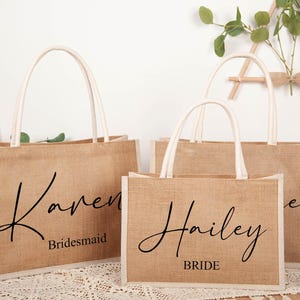 Sacs de demande en mariage avec breloque, sac cadeau personnalisé en toile de jute, sac fourre-tout de plage, sac de fête de célibataire, sac fourre-tout monogramme, demande en mariage de demoiselle d&#39;honneur