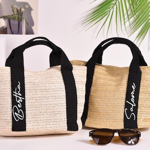 Beach bag Personalized,Burlap Tote Bag,Custom Beach Straw Bag,Bridal shower bag,Beach bag bachelorette,Bridesmaid proposal,Bridal Party Gift