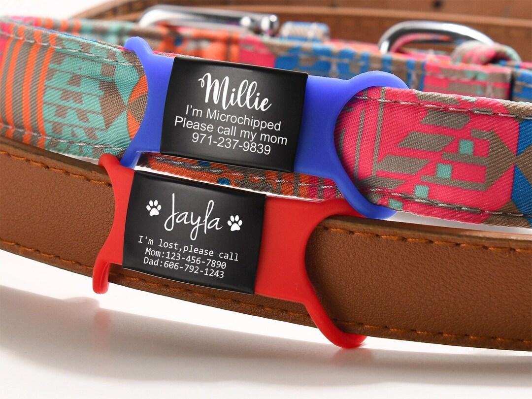 Silicone Slide on Dog Tags Personalized Dog Tag for Dogs Engraved Dog