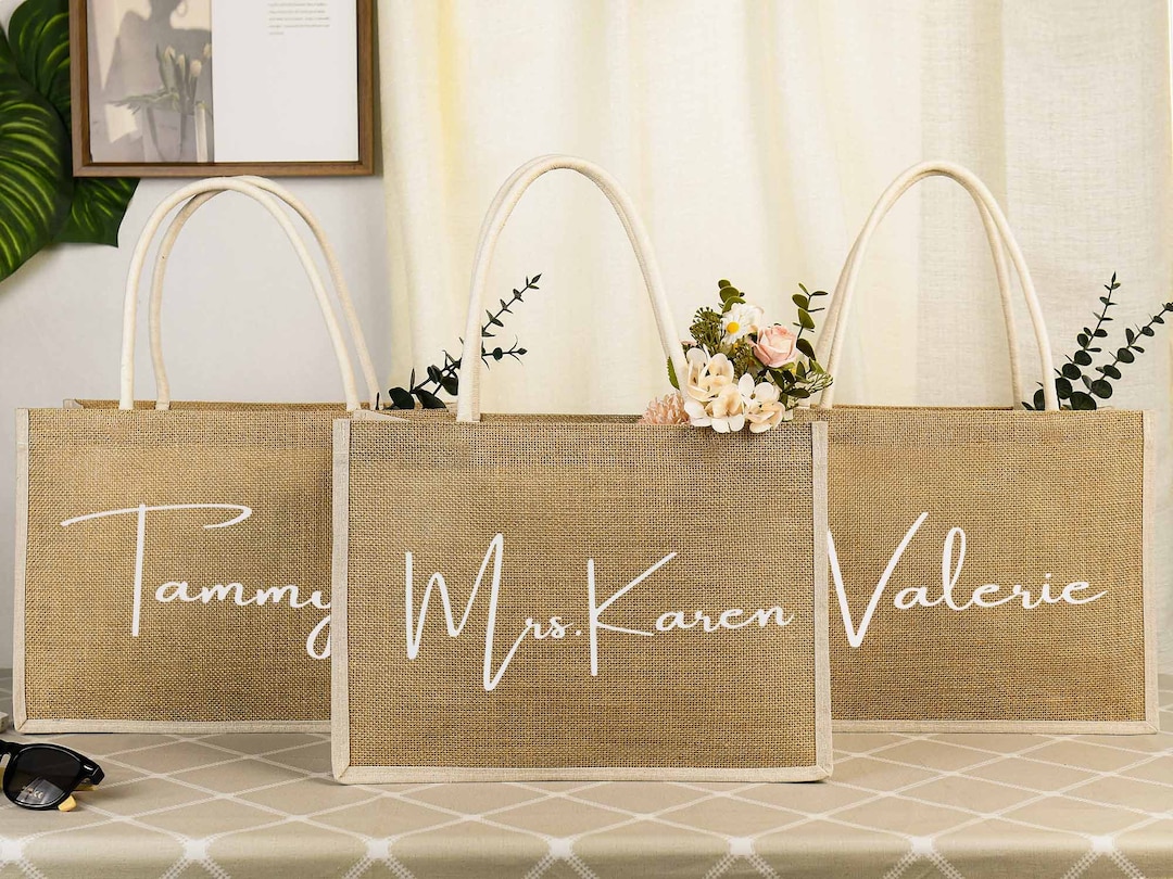 Bridesmaid Tote Bags Personalized,bridesmaid Proposal Bags,burlap Tote ...