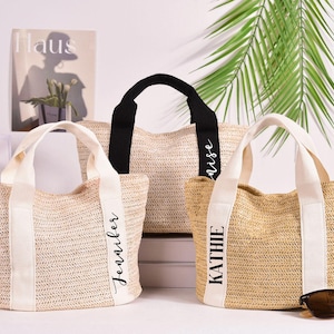 Birdesmaid Burlap Tote Bag,Custom Beach Straw Bag,Bridesmaid Bags,Bridal shower bag,Bachelorette,Bridal Party Gift,Bridesmaid proposal