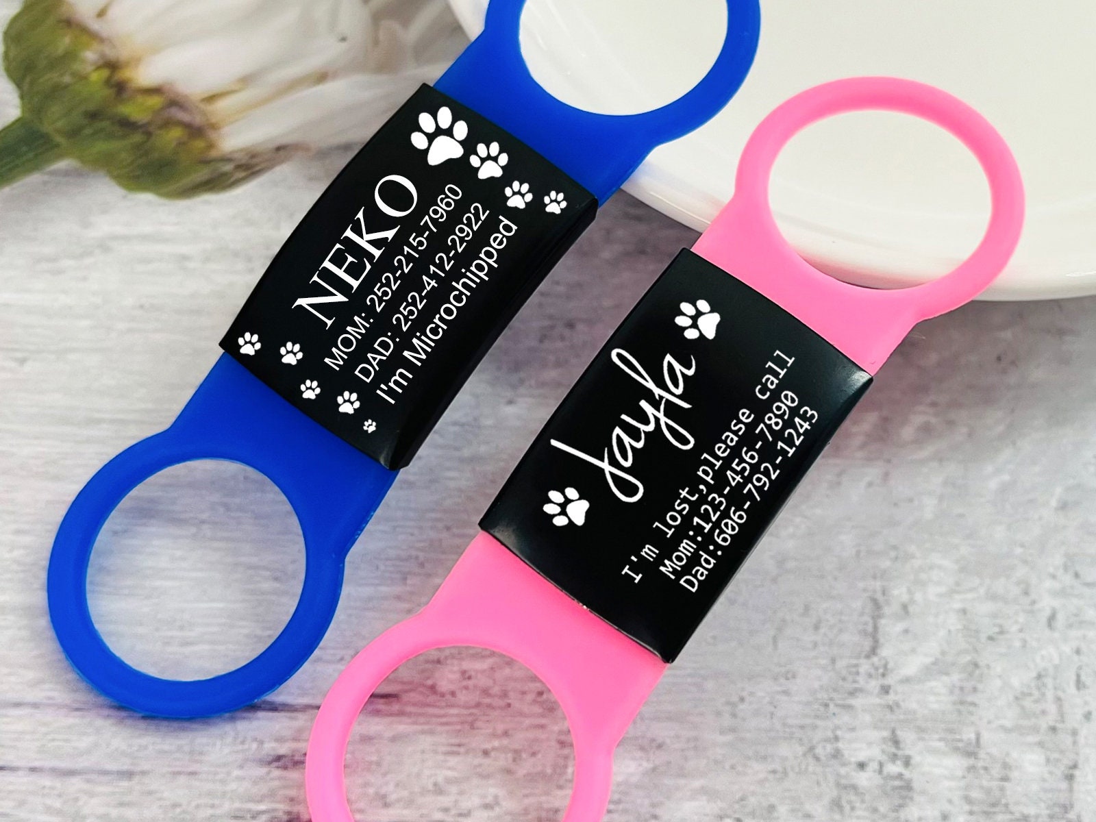 Custom Silicone Slide on Dog ID Tag Silent Dog Tag Etsy