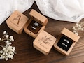 Custom Wooden Wedding Engagement Ring Box,Wedding Ring Box,Personalized Engraved Wood Ring Bearer Box,Square Ring Bearer,Anniversary Gift