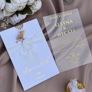 Convite de casamento em acrílico, convite de casamento em papel alumínio branco elegante, cartão de convite em acrílico personalizado, para convites de casamento inesquecíveis