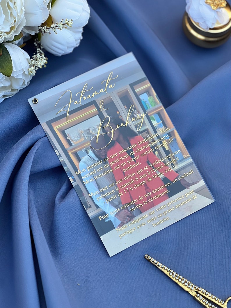 Invitations With Photos. Acrylic Invitation Card With Photo. Wedding