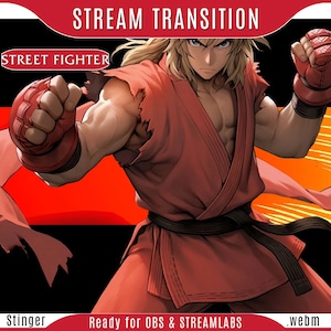Animated Stinger Transition, Transition Street Fighter, scene Transition, OBS stinger, stinger transition twitch
