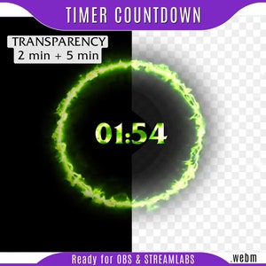Countdown timer - Green Twitch Countdown, Countdown timer for streams, countdown timer obs, green timer obs