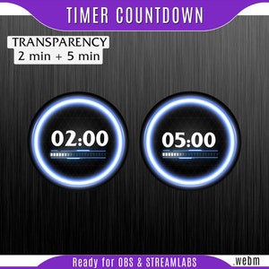 Countdown timer : Blue neon Countdown, Cyberpunk overlay, countdown timer for twitch, countdown timer obs, stream countdown timer
