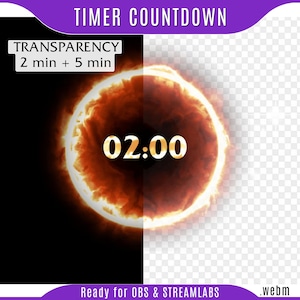 Countdown timer : Diablo Countdown, starting screen timer, countdown timer for twitch, stream element widget, fire stream timer