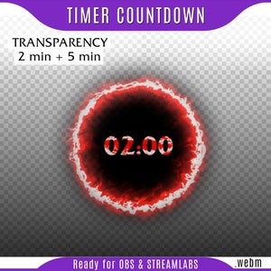 Red Countdown - Red Ring of Fire Timer, countdown timer obs, starting screen timer, coutdown timer twitch, red timer twitch, red timer obs