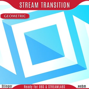 Transition strip - Geometric Transition, Stream Transition twitch and kick, OBS stinger, transition twitch blue