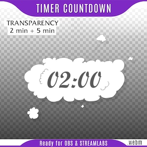 CLOUDS TIMER : starting screen timer, coutdown timer for twitch, stream element widget, cloud timer twitch