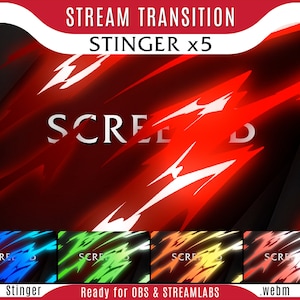 Transition pack : Monochrome Transitions bundle, OBS fire transition, custom animated transition, stream scene transition