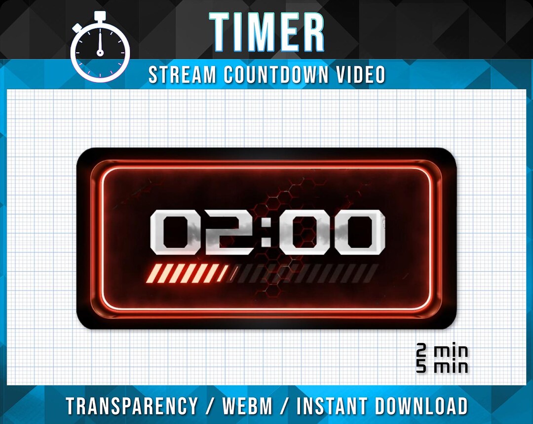 Red Countdown Timer Overlay | Animated Twitch Starting Screen for OBS ...