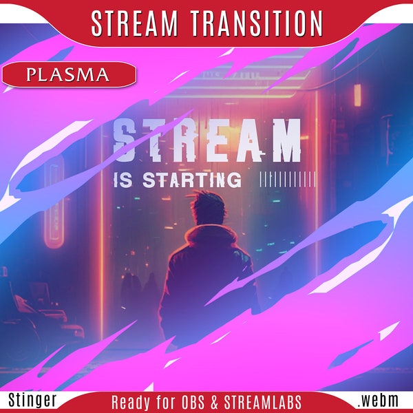 Purple Plasma Energy Transition - Stream Transition for twitch/kick (OBS & Streamlabs) + Stinger Installation guide