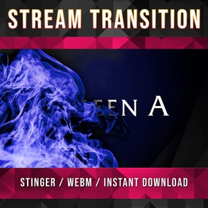 Stream scene transition : Sorceress Energy, Blue and Purple Fire and Smoke stream twitch, OBS fire transition, stinger transition magic