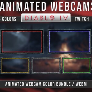 Pack de webcams animées - inspirées de DIABLO, pack d'overlays animés