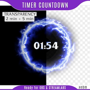 Blue Mist timer : starting screen timer, countdown timer obs, blue timer obs, stream countdown timer, blue countdown twitch