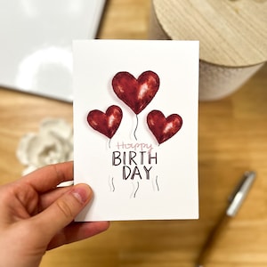 Carte de voeux anniversaire coeurs joyeux anniversaire