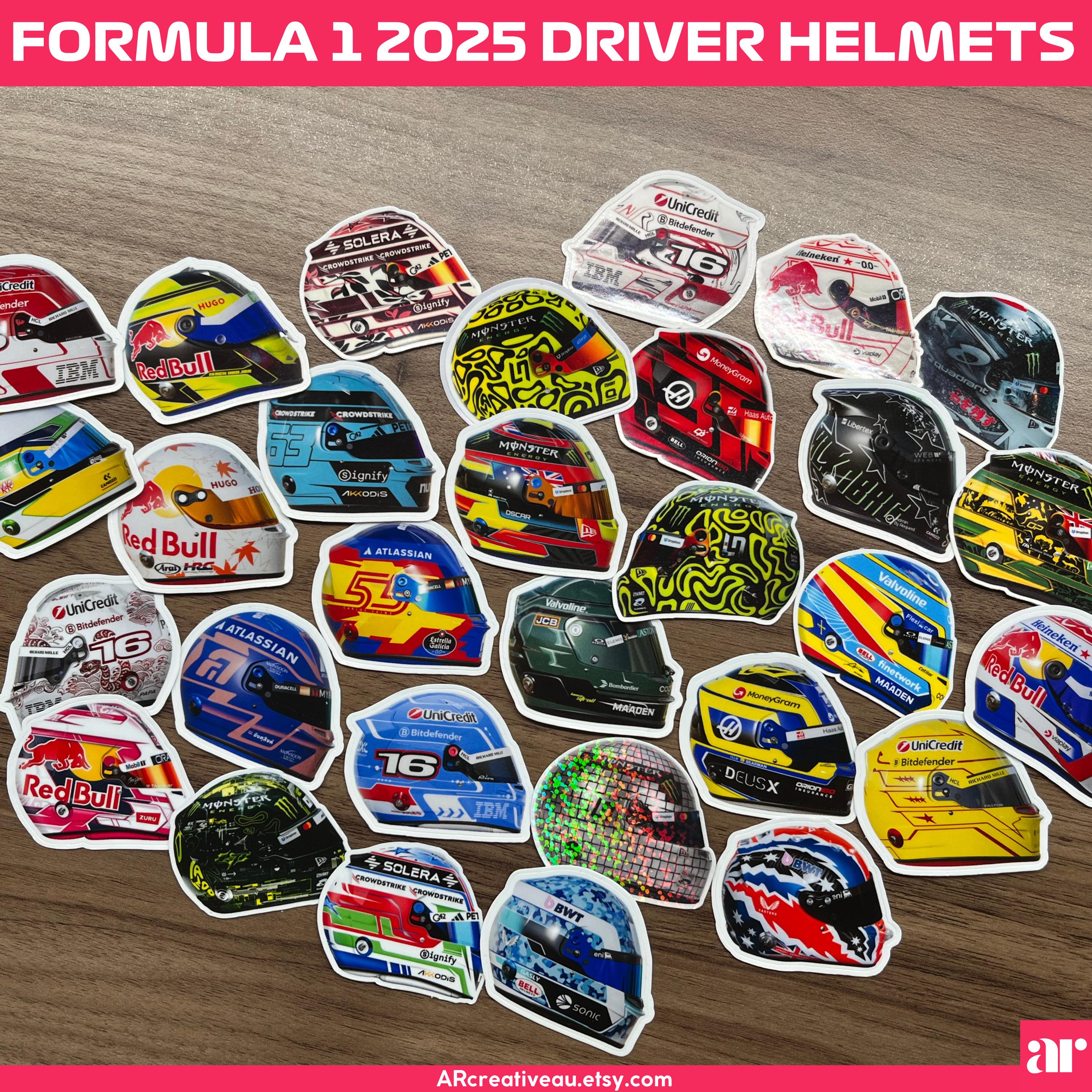 Formula 1 Helmet Stickers | Formula 1 Sticker | F1 Helmet Sticker | F1 Driver Stickers | Formula 1 Decals | Formula 1 Fan | Formula One