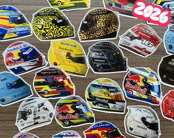 2026 Formula 1 Helmet Stickers | Formula 1 Sticker | F1 Helmet Sticker | F1 Driver Stickers | Formula 1 Decals | Formula 1 Fan | Formula One
