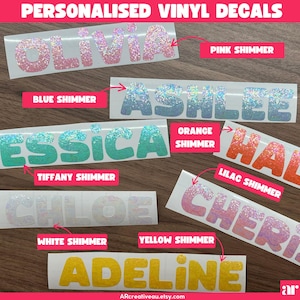 Benutzerdefinierte Vinyl Namen Aufkleber | Personalisierte Namen Aufkleber | Personalisierte Abziehbilder | Benutzerdefinierte Aufkleber | Abziehbilder für Flaschen, Hochzeiten, Partys und Kinder