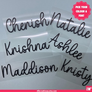 Custom Text Vinyl Decals, Personalised Name Vinyl Decal, Personalised Bridal Party, Wedding, Baby Shower, Birthday Gifts, Pantry Labels