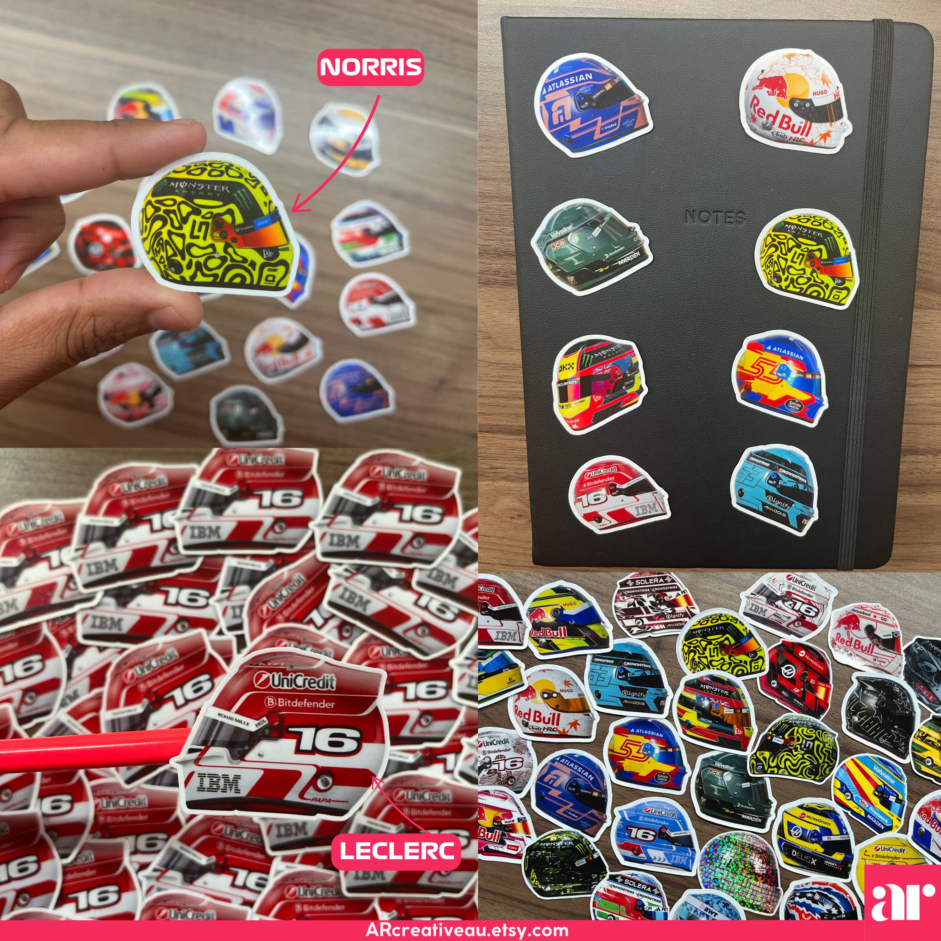 F1 Sticker Set Formula 1 Helmet Stickers | Formula 1 Sticker | F1 Helmet Sticker | F1 ...