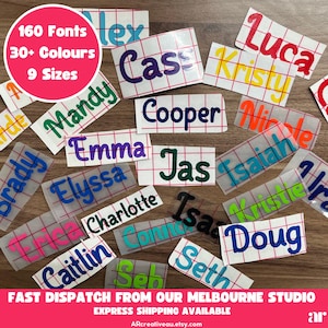 Personalised Vinyl Name Labels - For water bottles, weddings, glasses, bridesmaid names, custom stickers, Balloons, lunchboxes, Frank Green.