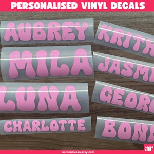 Personalised labels Various size, name sticker, vinyl, permanent, waterproof for book laptop phone, bottles tumblers, decal, weddings, party