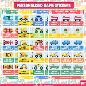 15 quadratische Namensetiketten | Jungen Namen Aufkleber | Personalisierte Namensetiketten | Namensaufkleber | Tagesetiketten | Namensaufkleber Schule | Auto Aufkleber