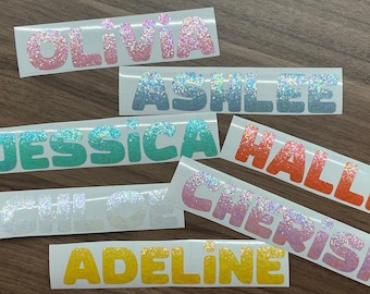 Custom Vinyl Stickers, Personalised Name Stickers, Personalised decals, Custom decals for School, Wedding, Birthday, Phone, Water Bottles.