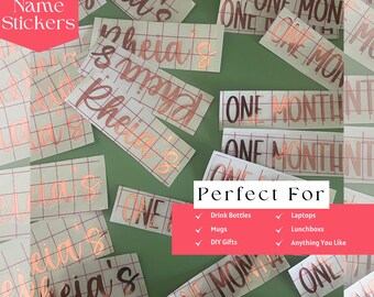 Personalised Vinyl Name Stickers: Custom Decals for Water Bottles & Parties