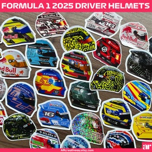 Formel 1 Aufkleber | Formel 1 Helmsticker | F1 Helm Aufkleber | F1 Fahrer Aufkleber | Formel 1 Aufkleber | Formel 1 Fan | F1 Aufkleber