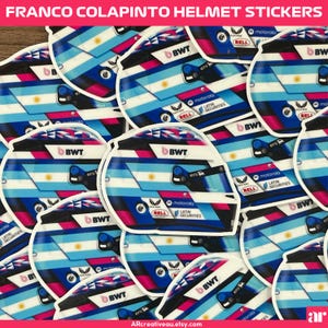 Franco Colapinto | Formula 1 Helmet Stickers | Formula 1 Sticker  | F1 Driver Stickers | Formula 1 Decals | Formula 1 Fan | Formula One | F1