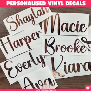Custom Vinyl Stickers, Personalised Name Stickers, Personalised decals, Custom decals for School, Wedding, Birthday, Phone, Water Bottles.